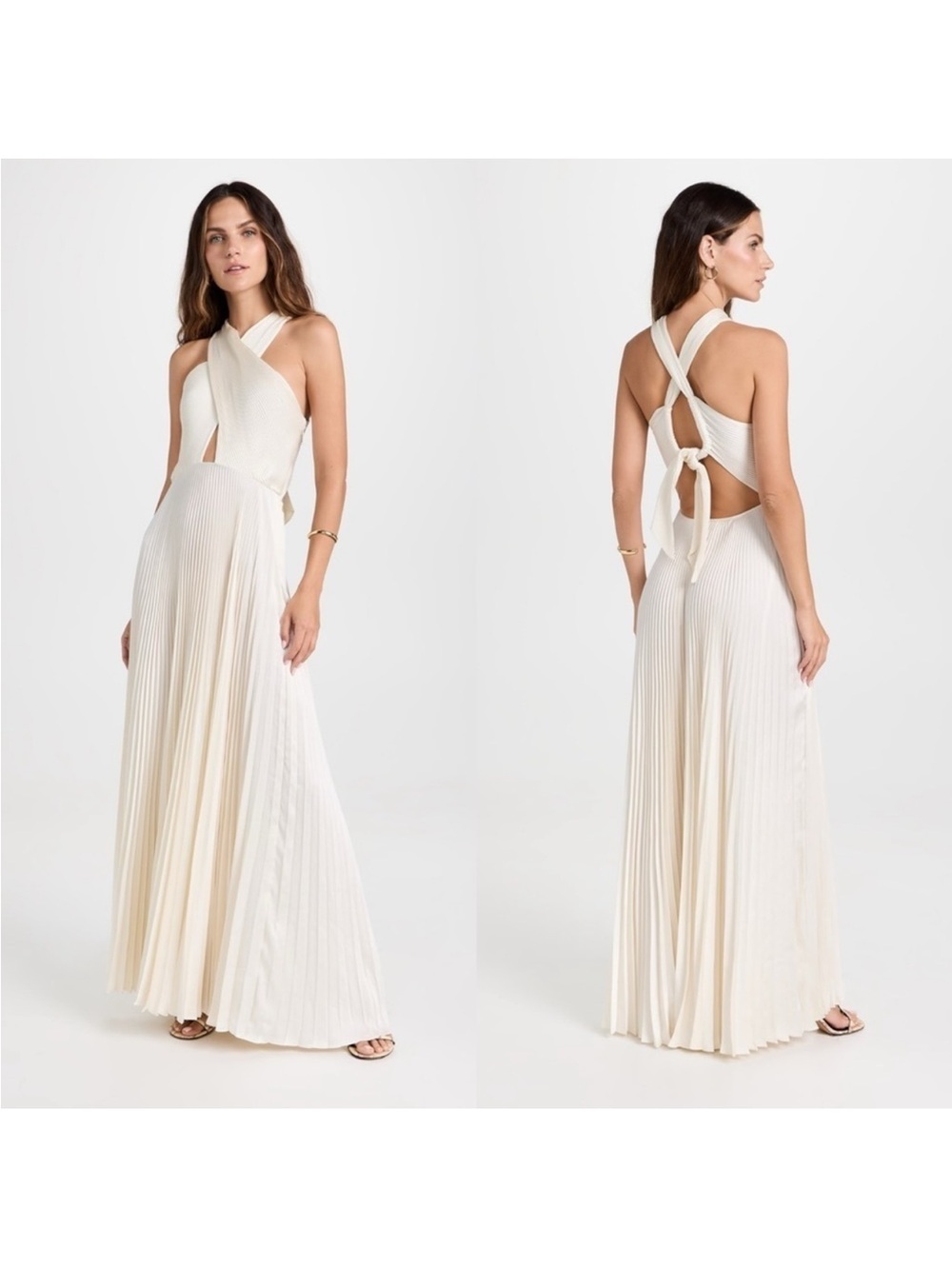 A.L.C New Women's. Athena Pleated Gown in whisper white Size 12​​​​